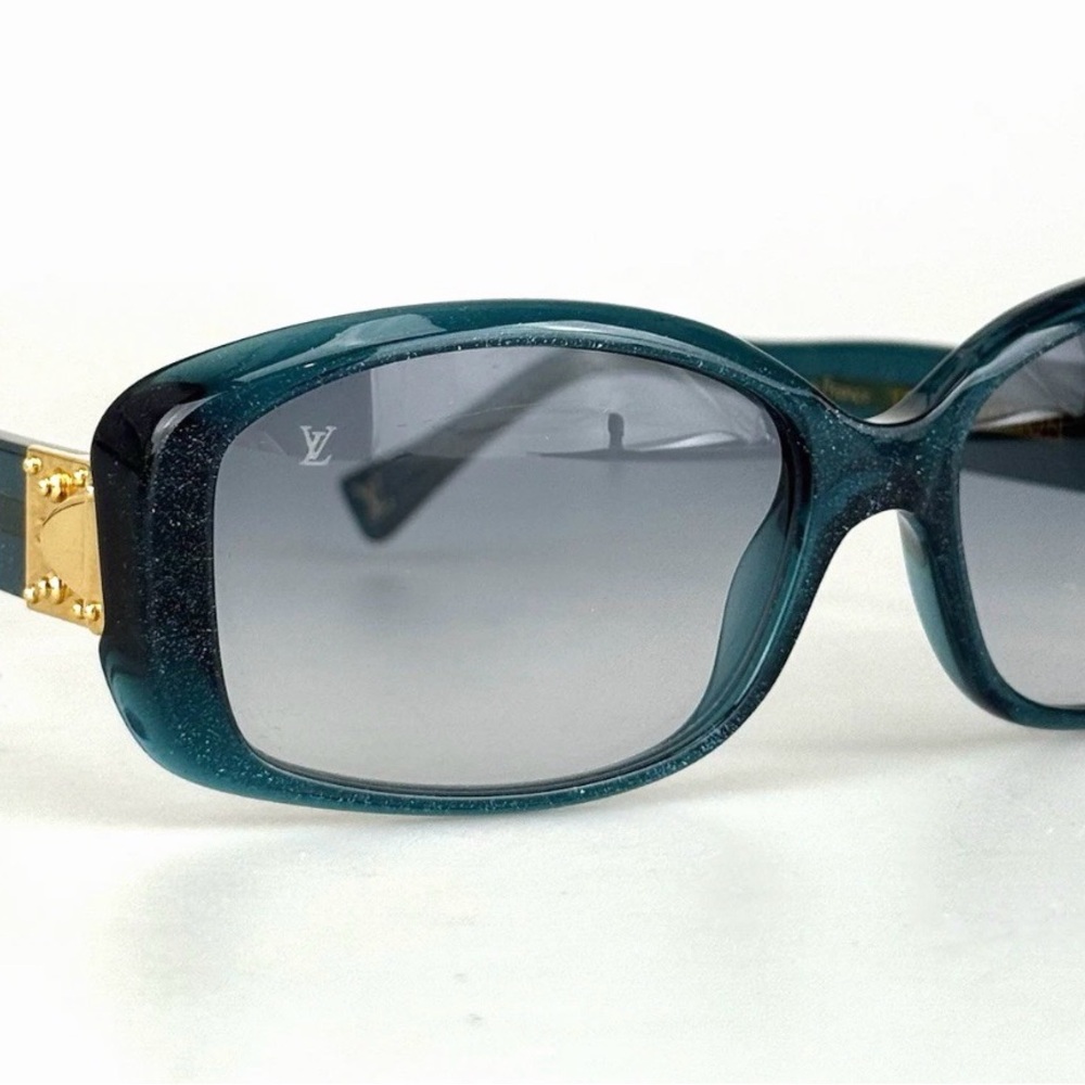 Louis Vuitton Green Teal Glitter Sunglasses